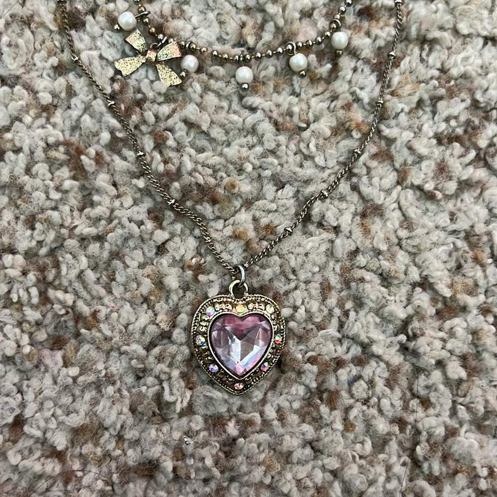 Betsy Johnson Heart Pendant Necklace